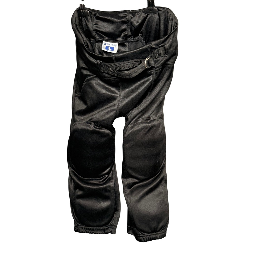 Champro Youth Football Pants Black Padded Integrated Belt Size Large Athletic